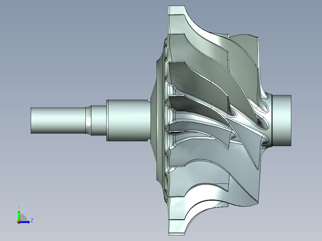 涡轮压缩机轮左视图