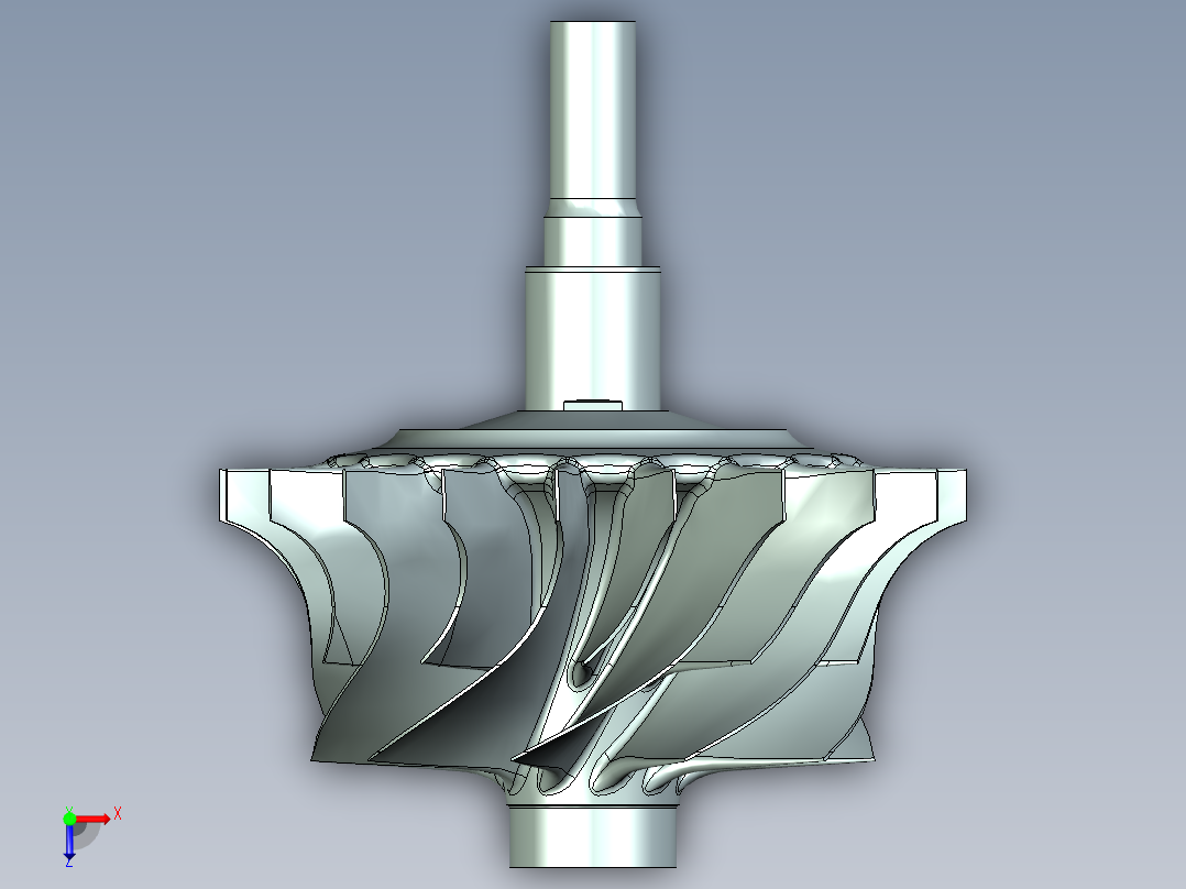 涡轮压缩机轮俯视图