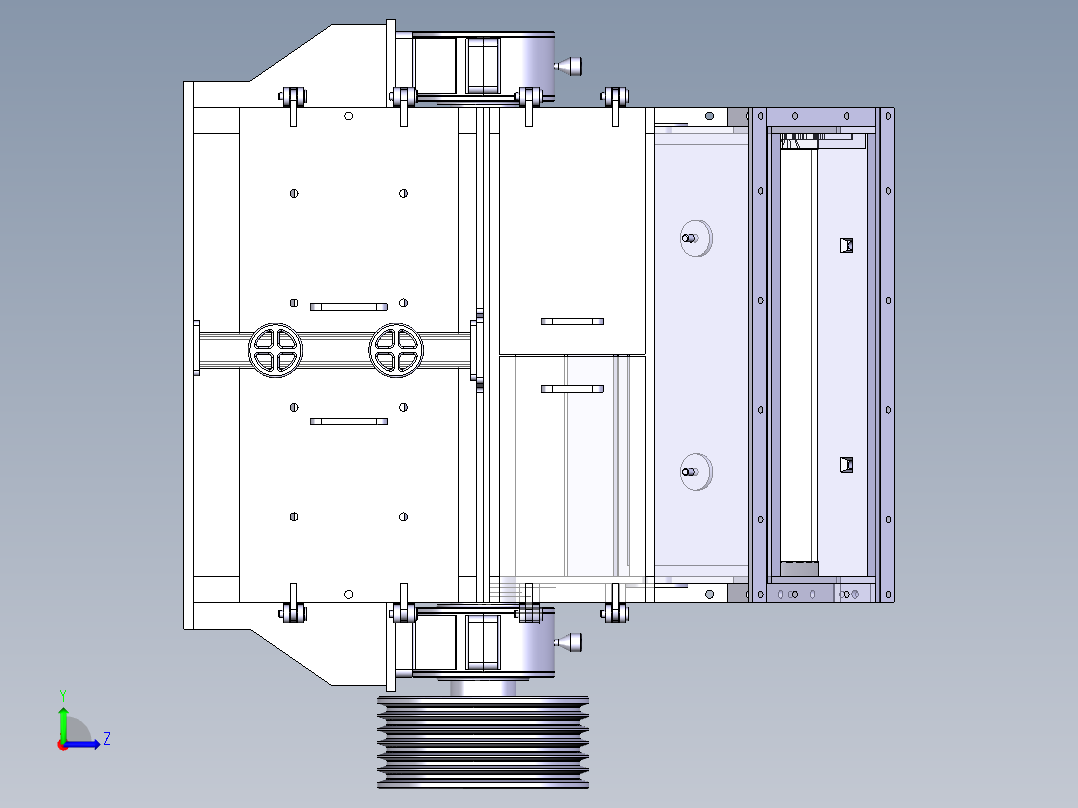 最新款F型反击式破碎机左视图