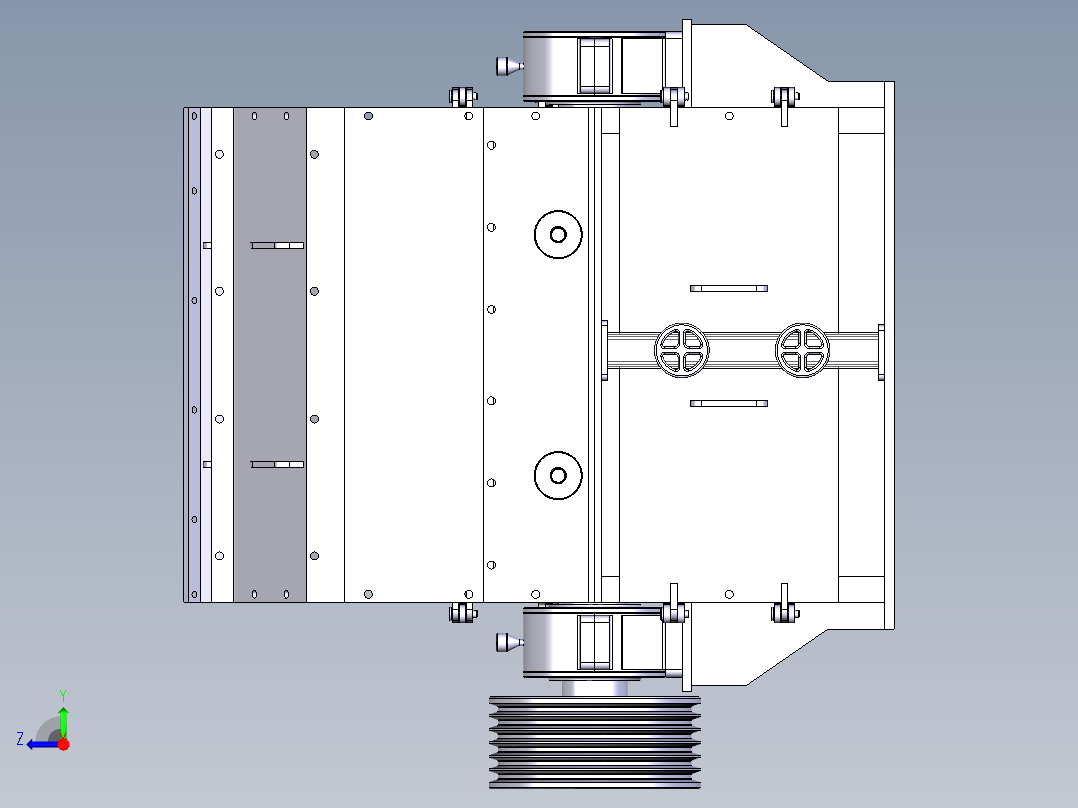 最新款F型反击式破碎机右视图