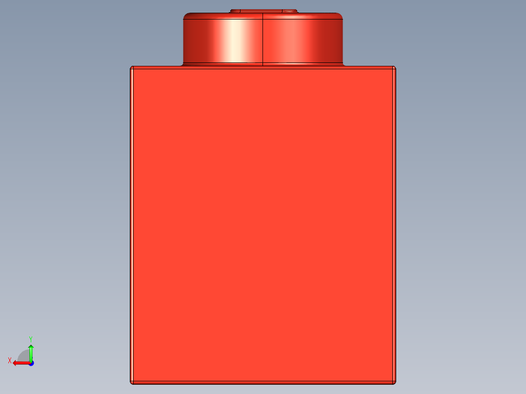 乐高套装 4421基本积木-300521 Bright Red Brick 1 x 1.STEP后视图