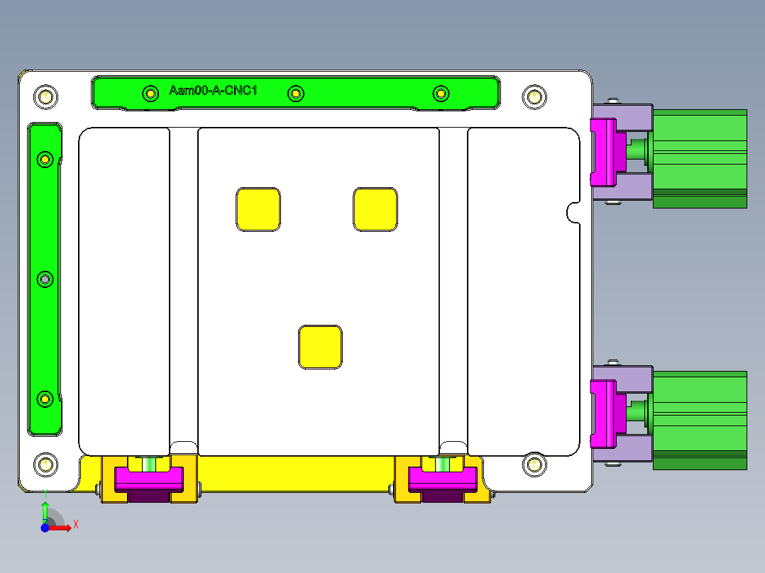 Aam00-A笔记本CNC工装夹具三维模型-CNC1-0430前视图
