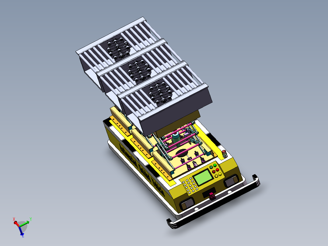 带举升功能的滚筒AGV小车sw20