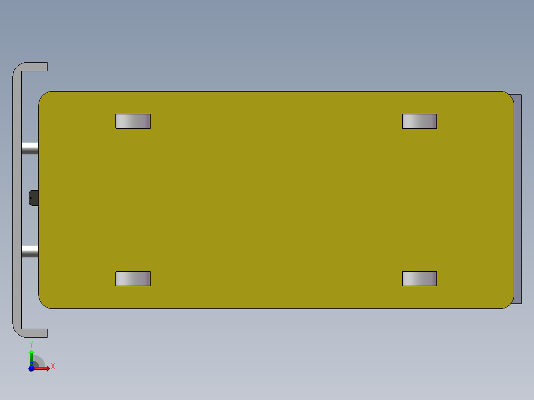 带举升功能的滚筒AGV小车sw20前视图