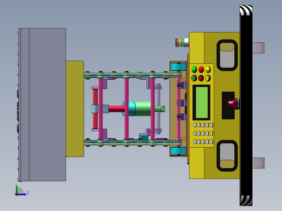 带举升功能的滚筒AGV小车sw20左视图