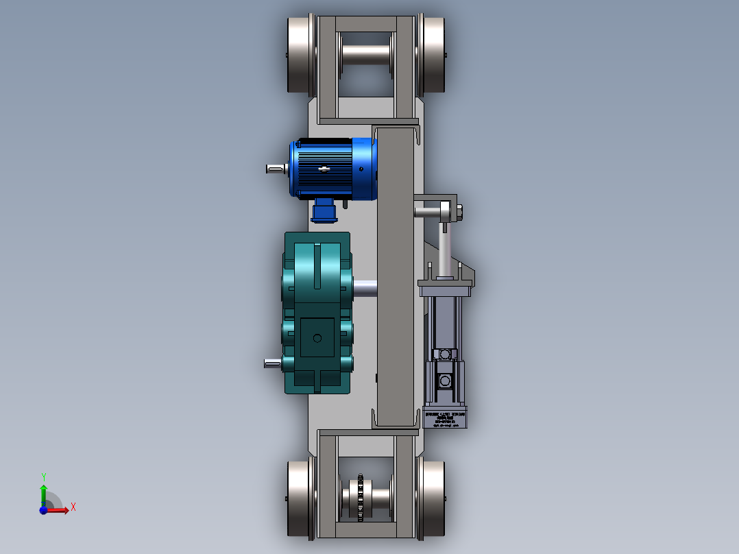 电缸式横移小车sw16可编辑前视图