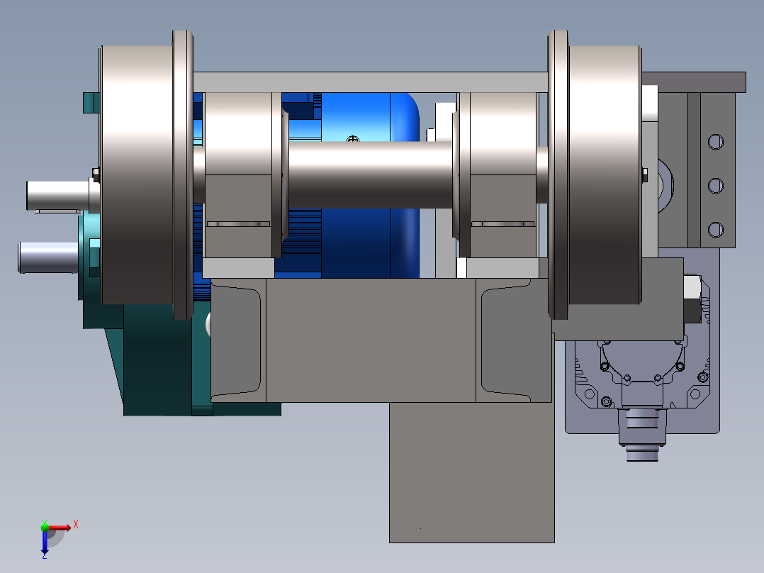 电缸式横移小车sw16可编辑俯视图