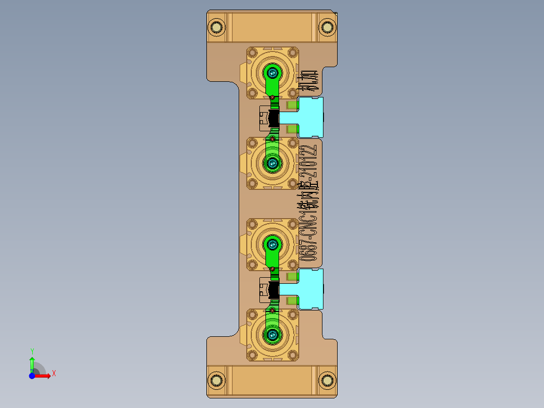 旭创0687-小件CNC工装夹具三维模型CNC1机加版铣内腔-210122前视图