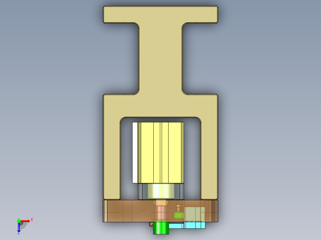 旭创0687-小件CNC工装夹具三维模型CNC1机加版铣内腔-210122俯视图