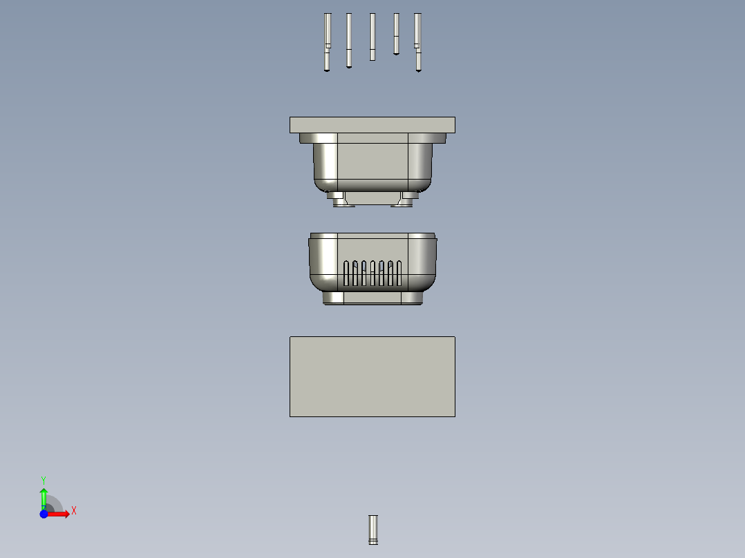 B2005289-搅拌器底座的芯和凹腔前视图