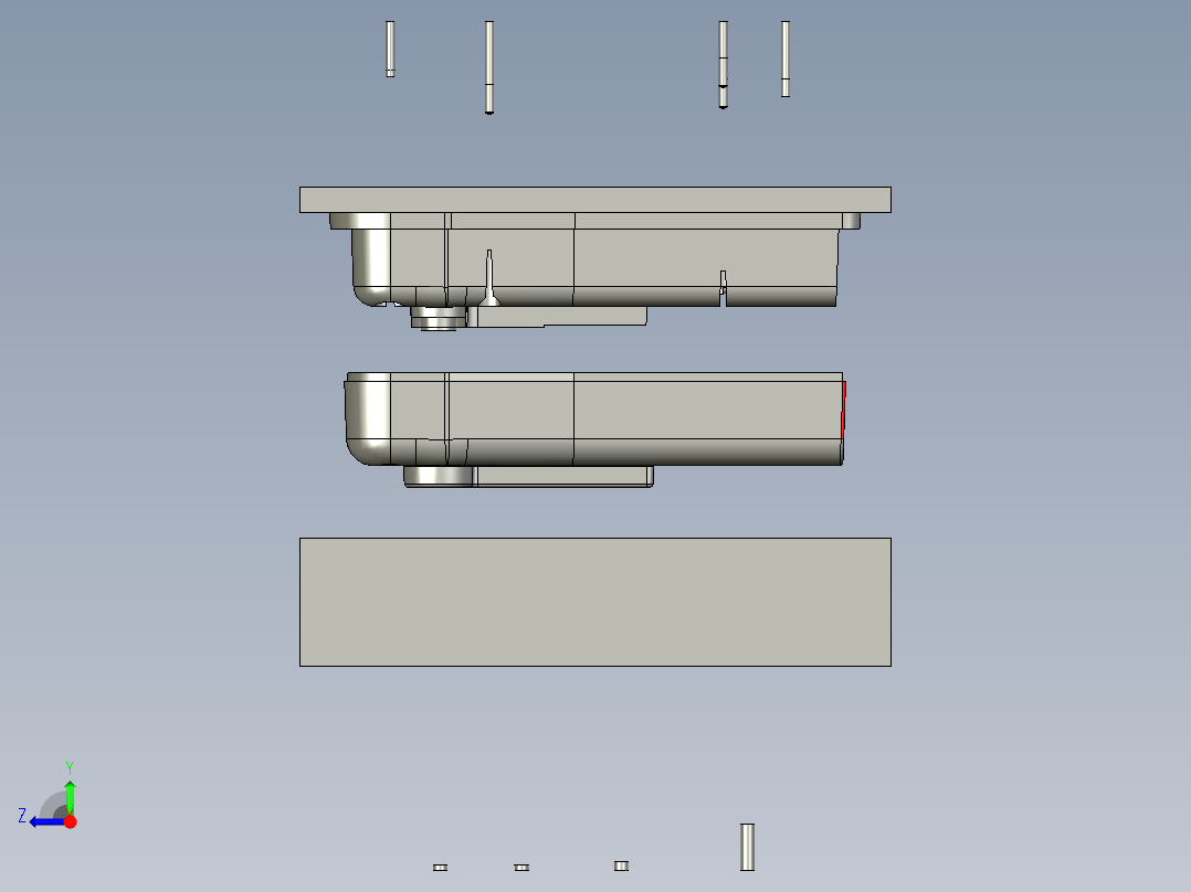 B2005289-搅拌器底座的芯和凹腔右视图