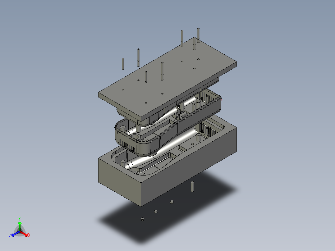 B2005289-搅拌器底座的芯和凹腔正等轴测图