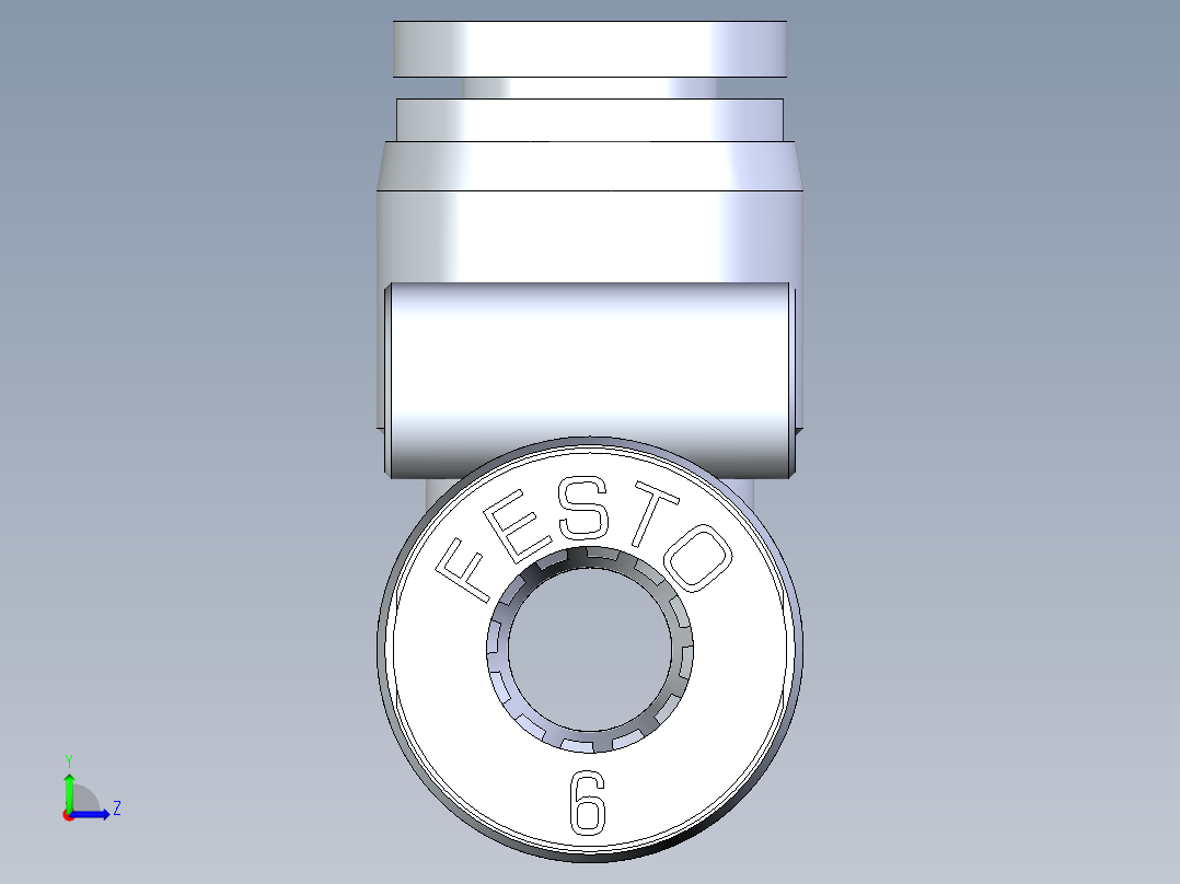 B3004448-TE 管连接器 快插气管接头 6 毫米左视图