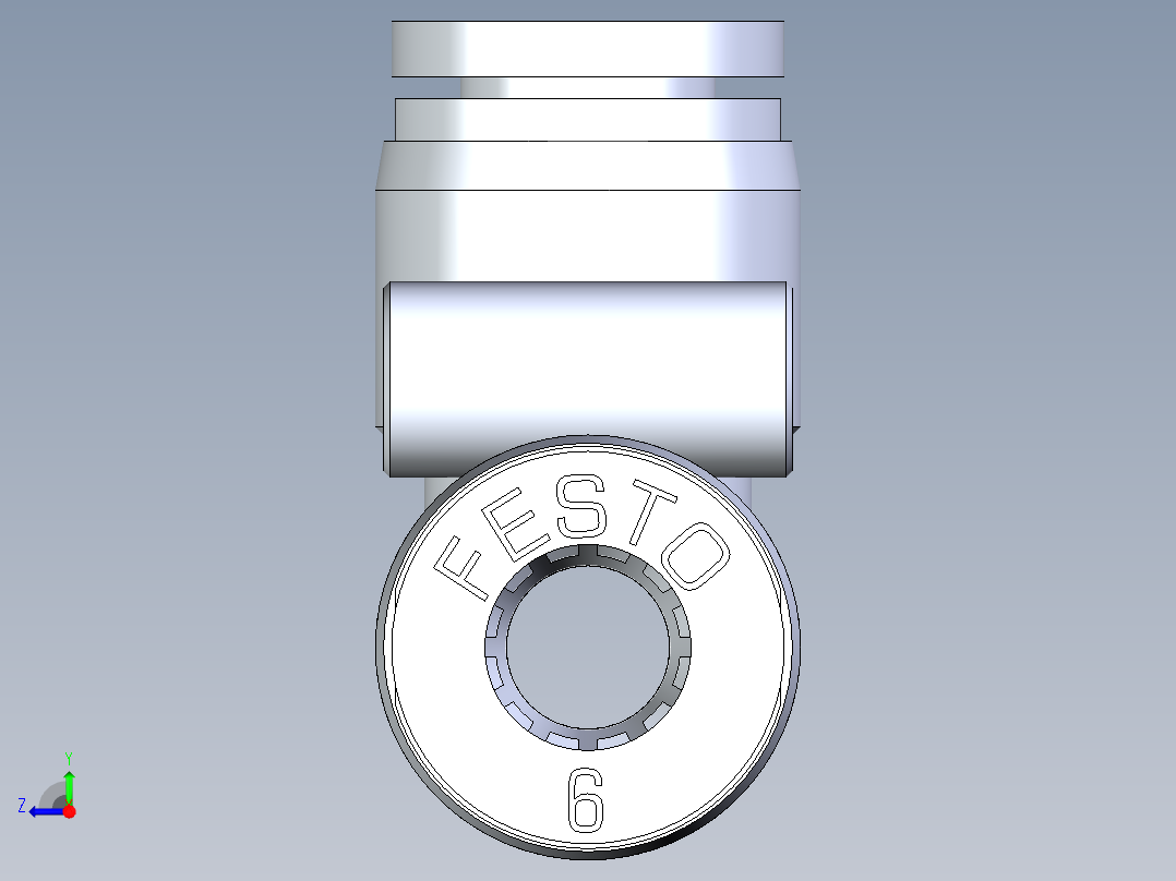 B3004448-TE 管连接器 快插气管接头 6 毫米右视图