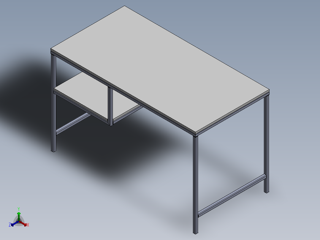 工作台simple-table-with-weldment-1.snapshot.1--sw stp igs正等轴测图
