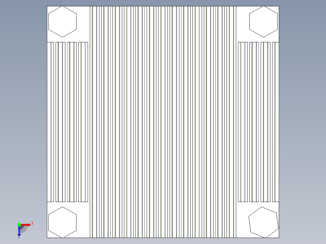 45x45x11毫米散热器11俯视图