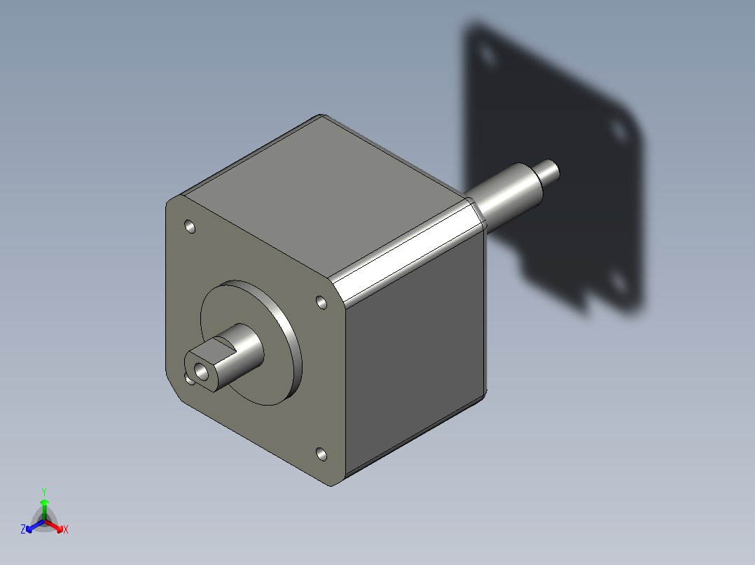 贯穿电机-42X34-200N-Tr8X2-83正等轴测图