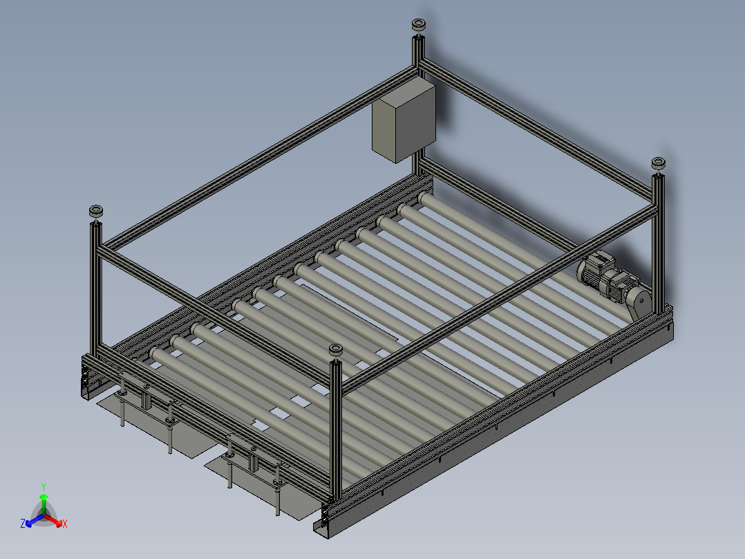 7092-0500-0000后段滚筒线正等轴测图
