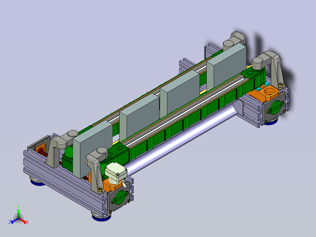 扁形纸箱输送线设计主视图