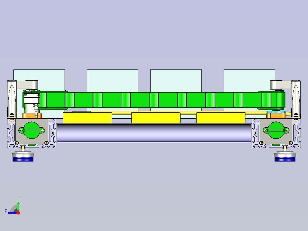 扁形纸箱输送线设计右视图