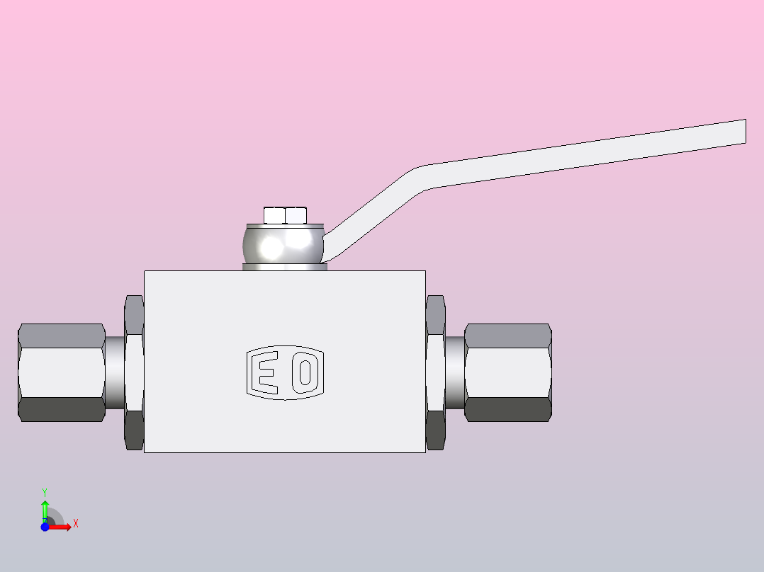 EO标准液压接头 2通不锈钢球阀KH06L71前视图