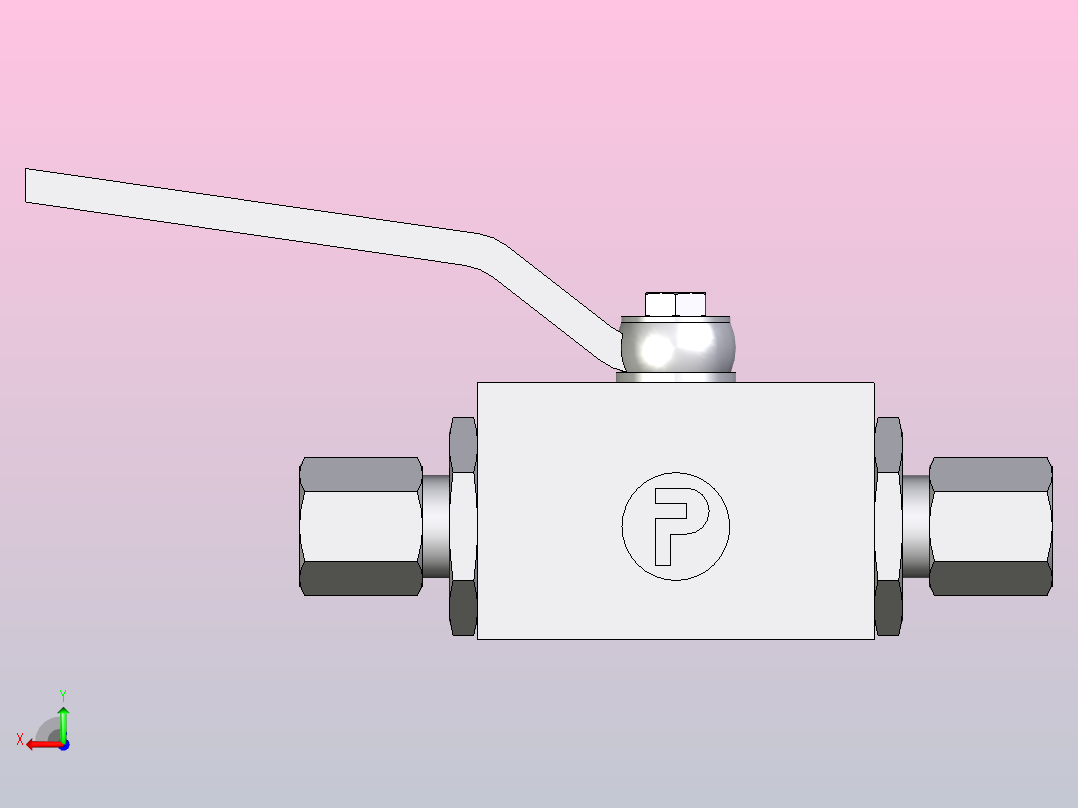 EO标准液压接头 2通不锈钢球阀KH06L71后视图