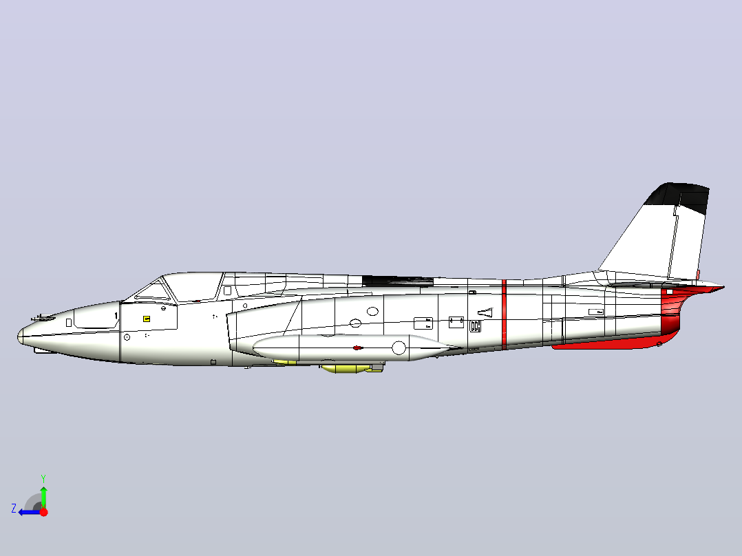 J-21 Jastreb -南斯拉夫60年代设计的轻型攻击机右视图