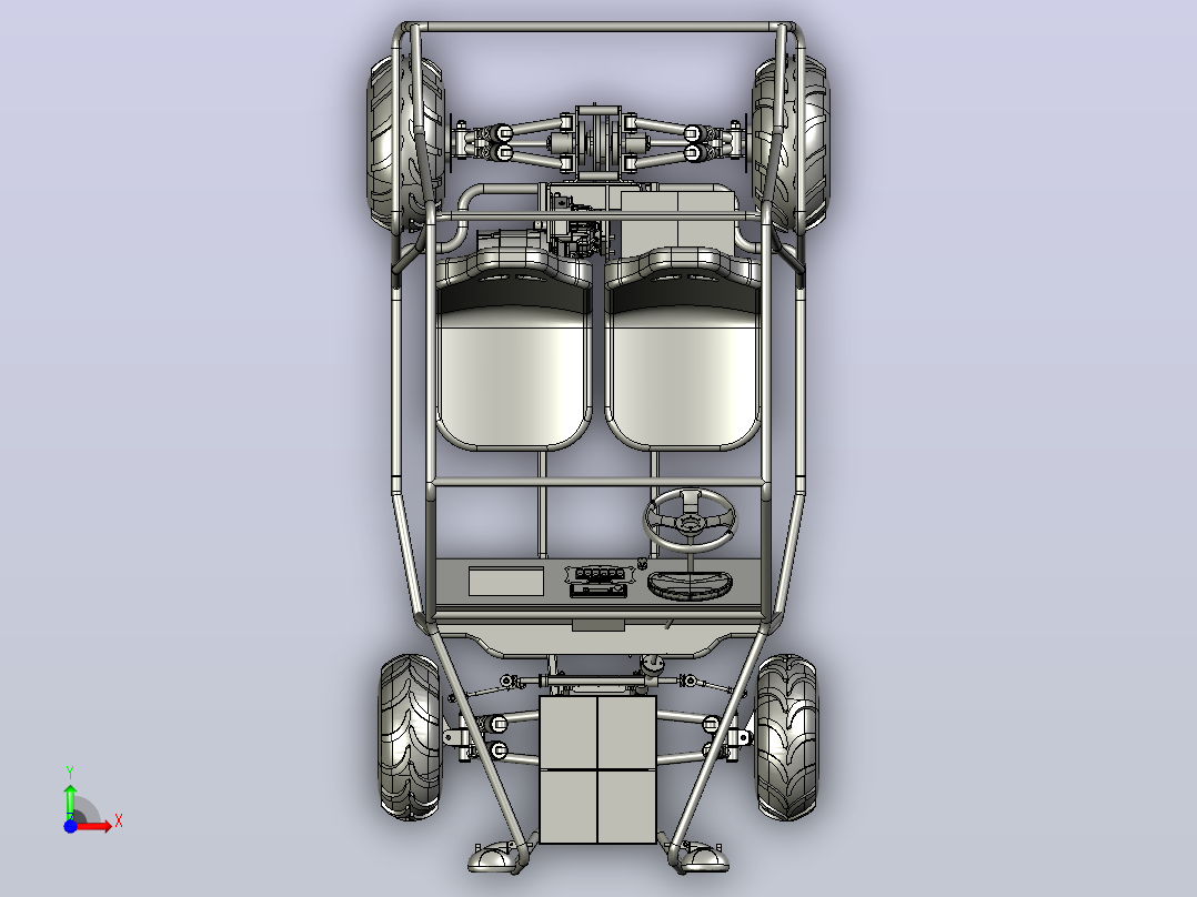 轻型越野车结构3D图纸 STP格式前视图