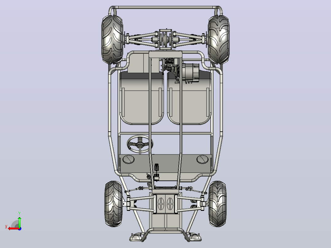 轻型越野车结构3D图纸 STP格式后视图