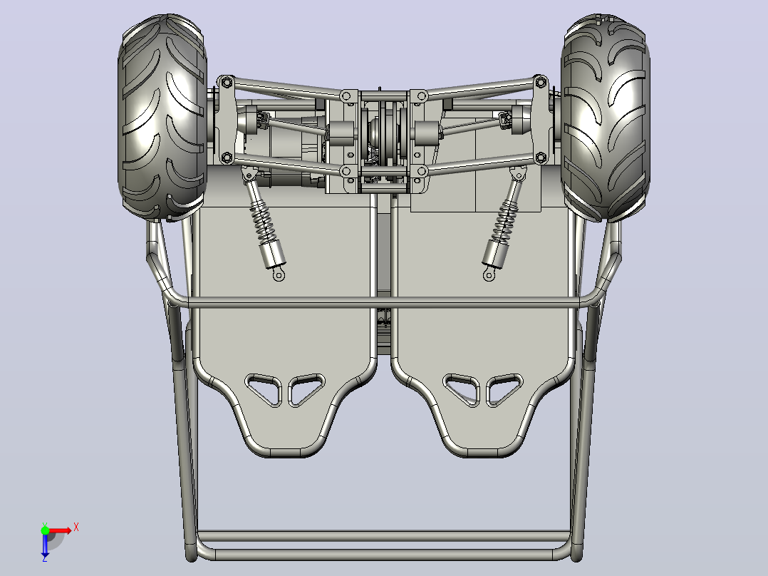 轻型越野车结构3D图纸 STP格式俯视图