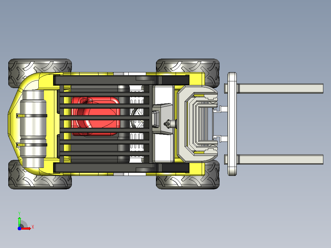 叉车3D模型前视图