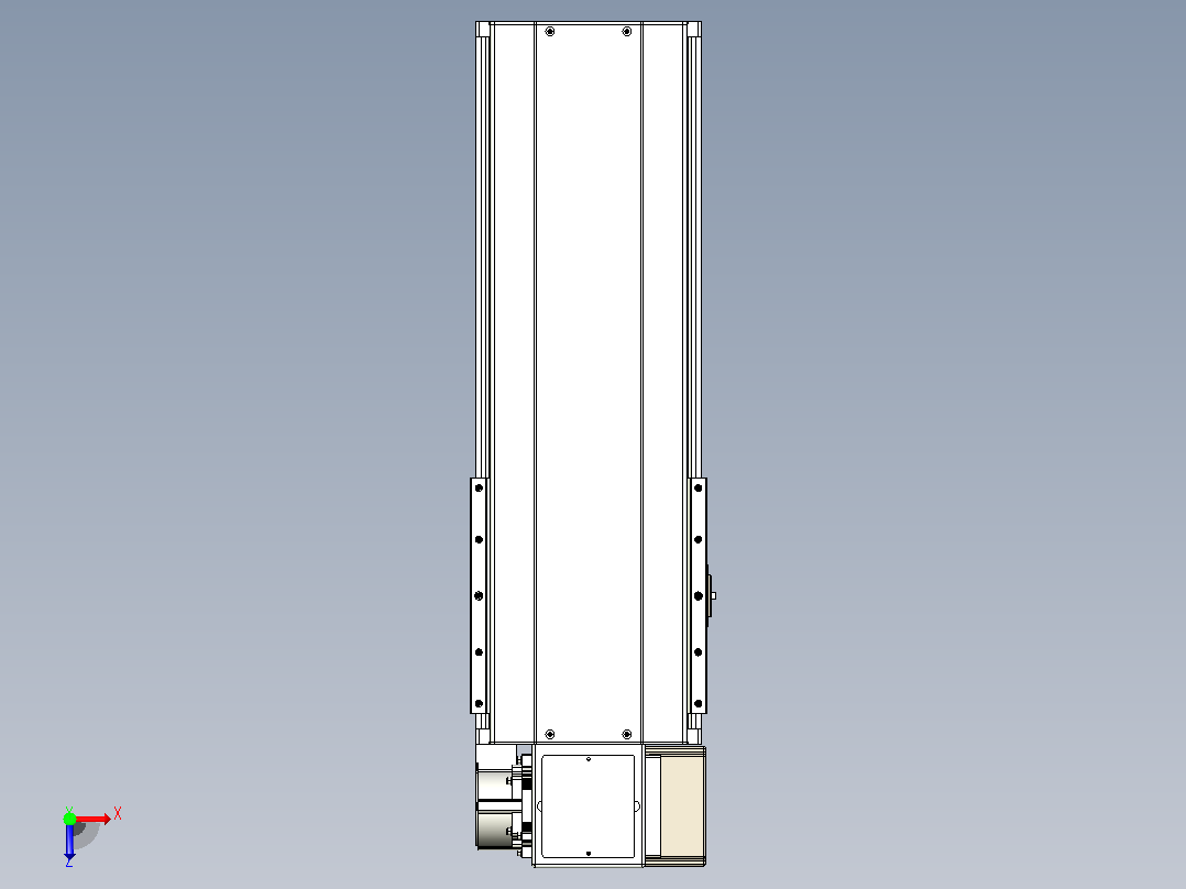 皮带直线轴半封闭可选导轨TPA-HNB-220D-176-L300-RP-Y-P1K-N3俯视图