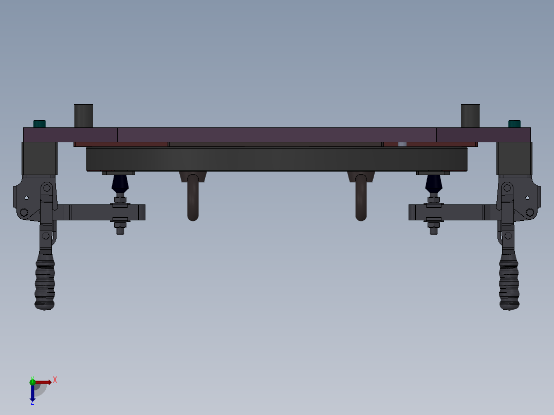 左侧板组件焊接夹具俯视图