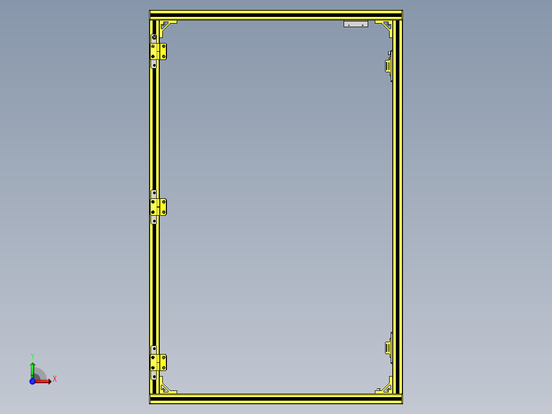 铝合金型材开闭门前视图