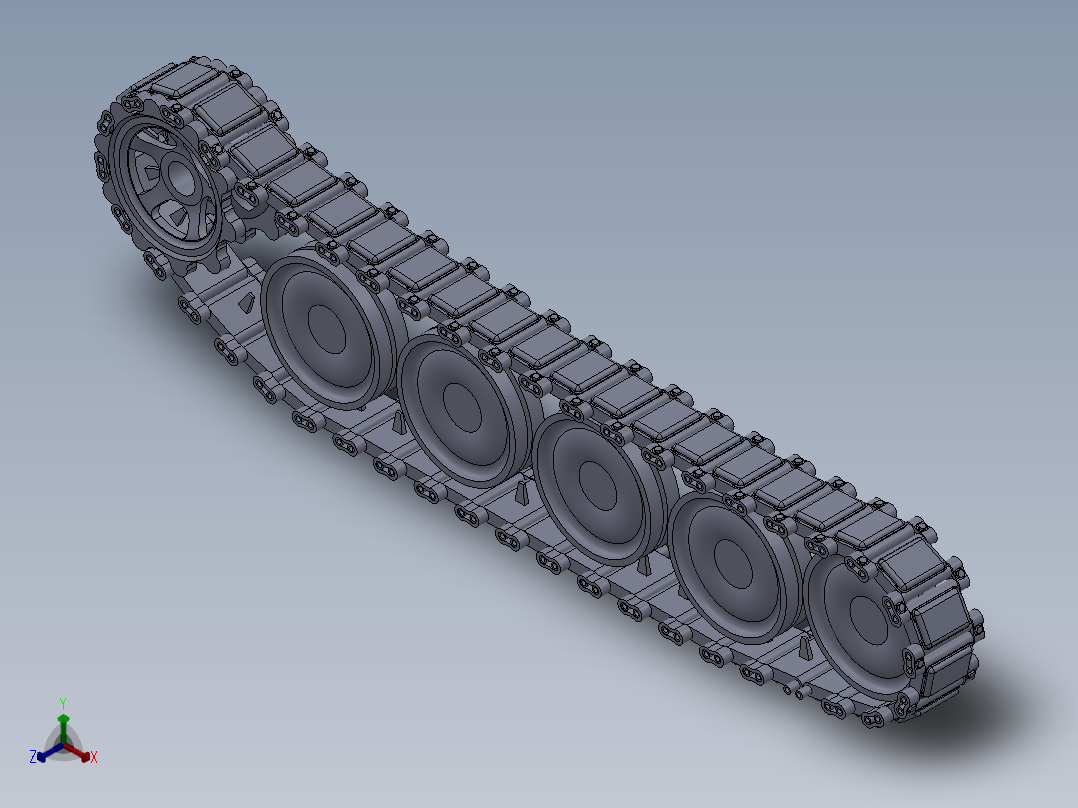 M113装甲车履带正等轴测图