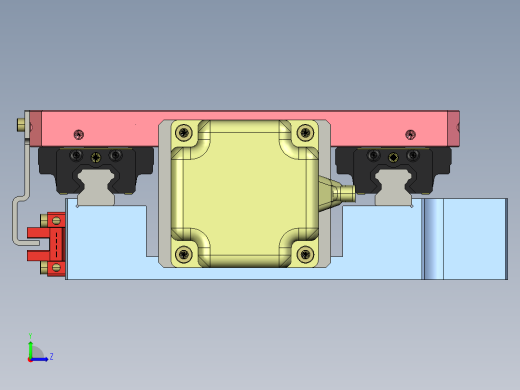 光通信产品精密双芯片粘贴机proe4.0可编辑左视缩略图