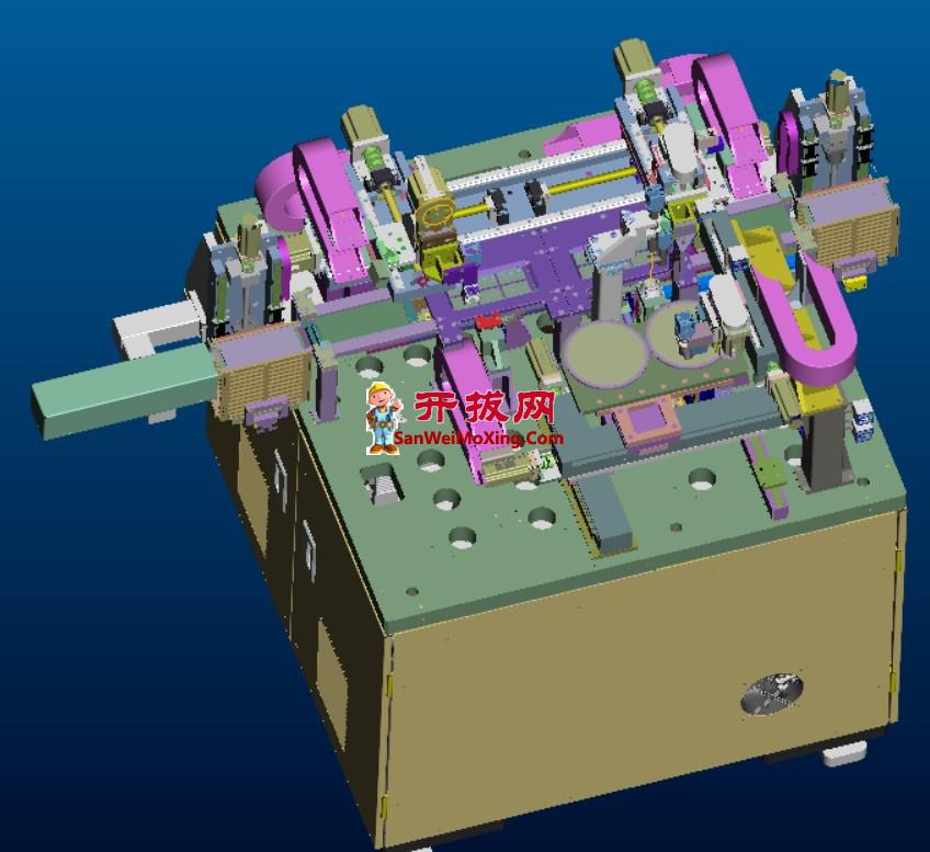 光通信产品精密双芯片粘贴机proe4.0可编辑