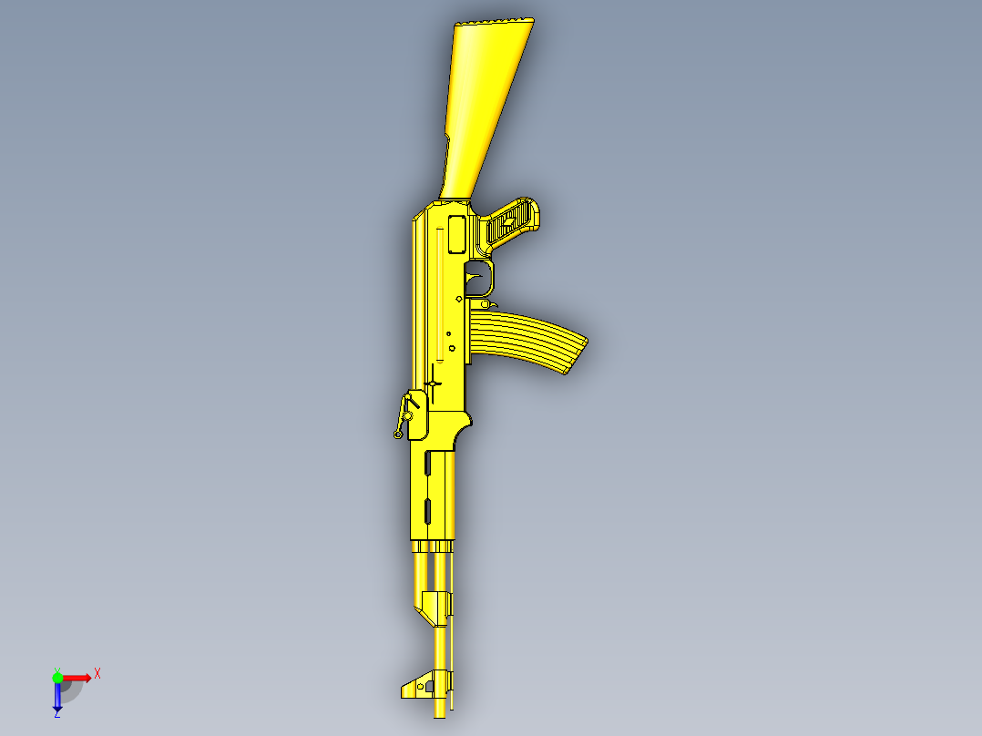 黄金ak47突击步枪俯视图