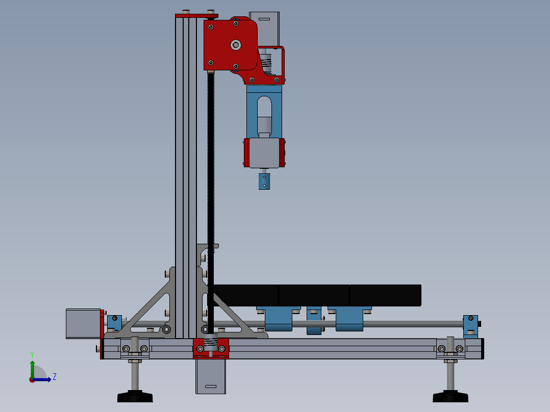 五轴数控机床左视图