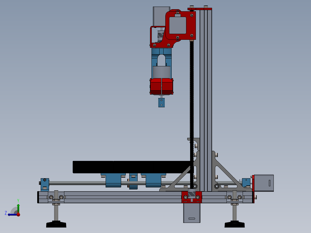 五轴数控机床右视图