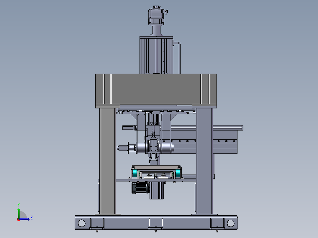 半自动包装机3d图纸三轴自动上下料包装机3d图纸左视图
