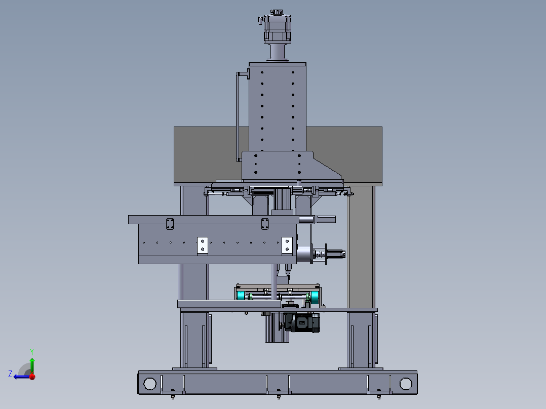 半自动包装机3d图纸三轴自动上下料包装机3d图纸右视图