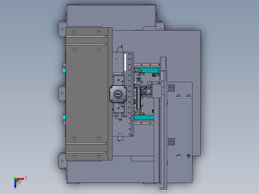半自动包装机3d图纸三轴自动上下料包装机3d图纸俯视图