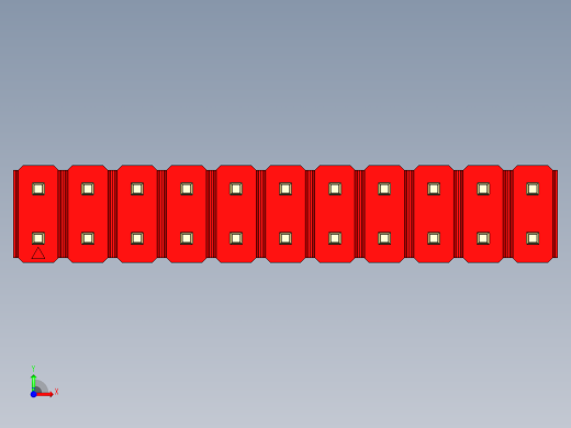 彩色公头100mil（2.54mm）系列-DS1021_red_2x11p_100mil_Type19_rev1.0前视缩略图