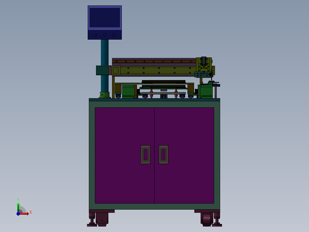 吸塑盒摆盘自动机前视图