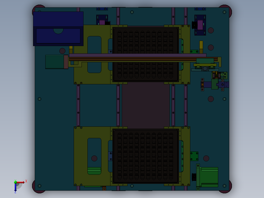 吸塑盒摆盘自动机俯视图