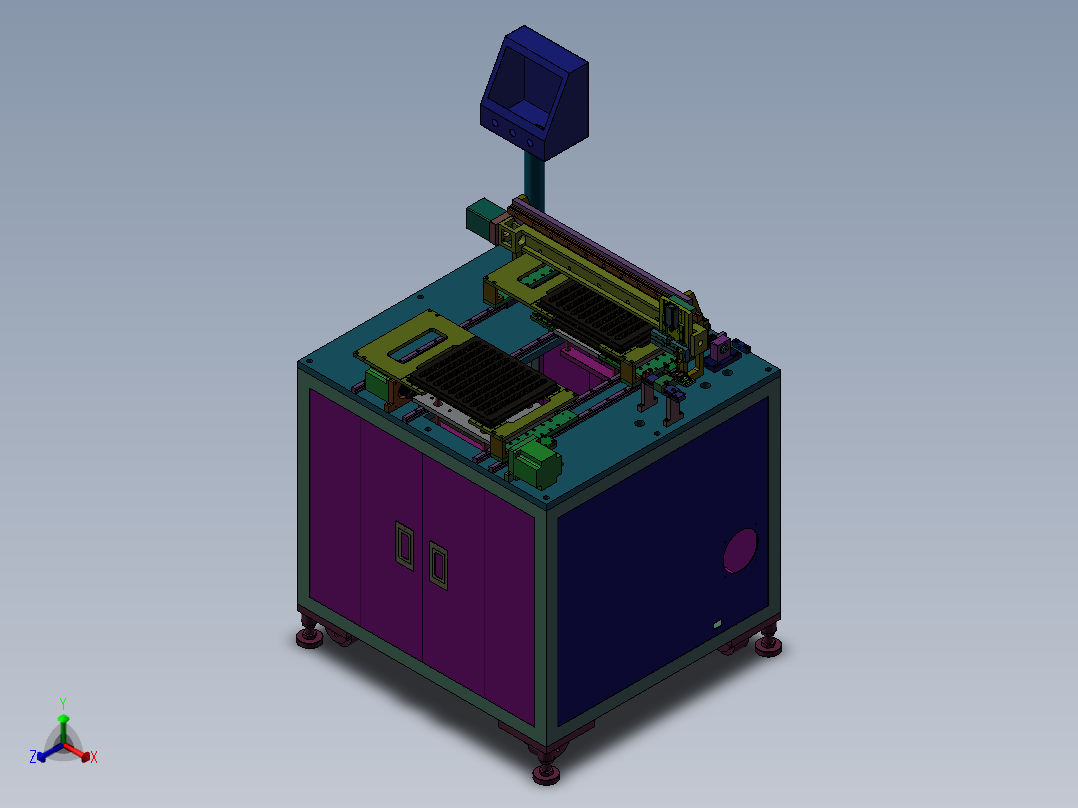 吸塑盒摆盘自动机正等轴测图