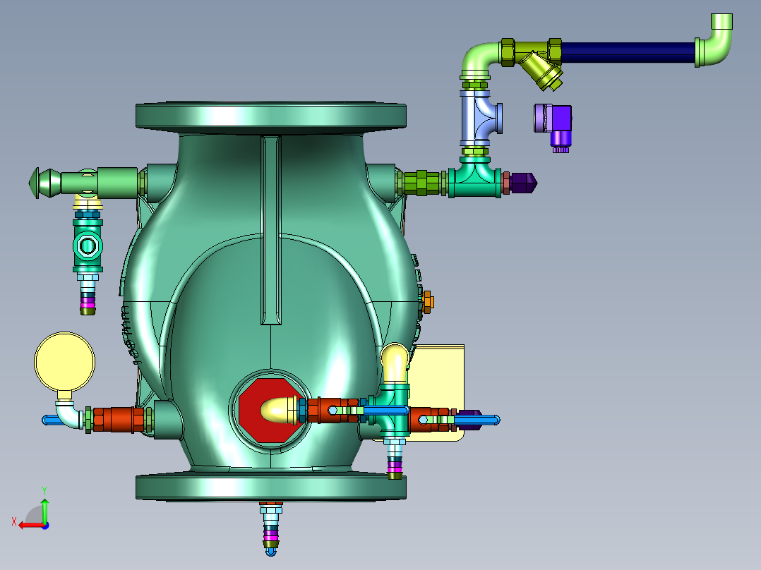 消防火灾报警伯尔梅特开关雨淋阀后视图