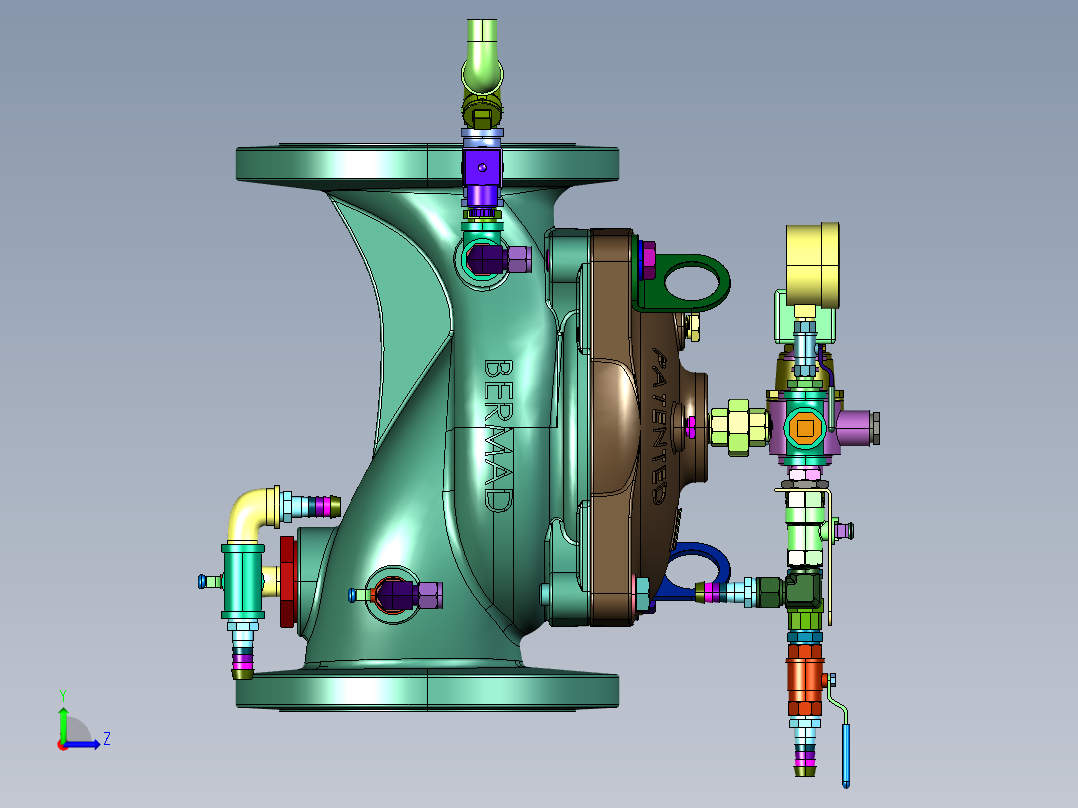 消防火灾报警伯尔梅特开关雨淋阀左视图
