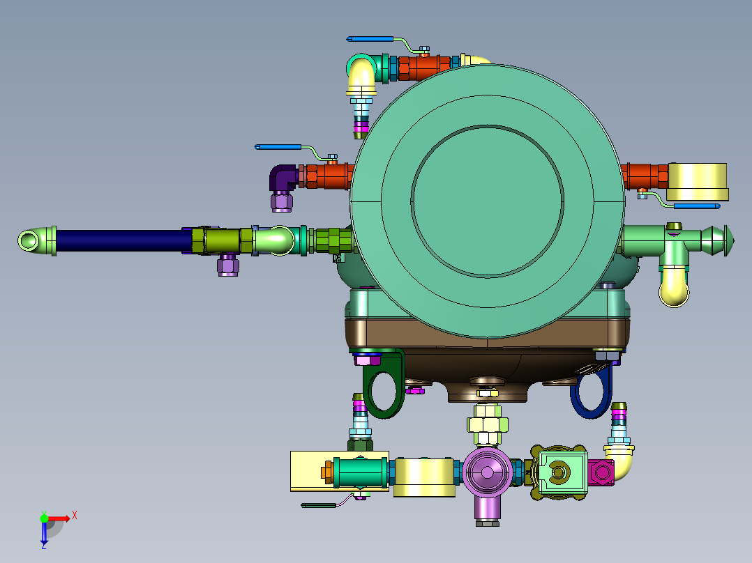 消防火灾报警伯尔梅特开关雨淋阀俯视图